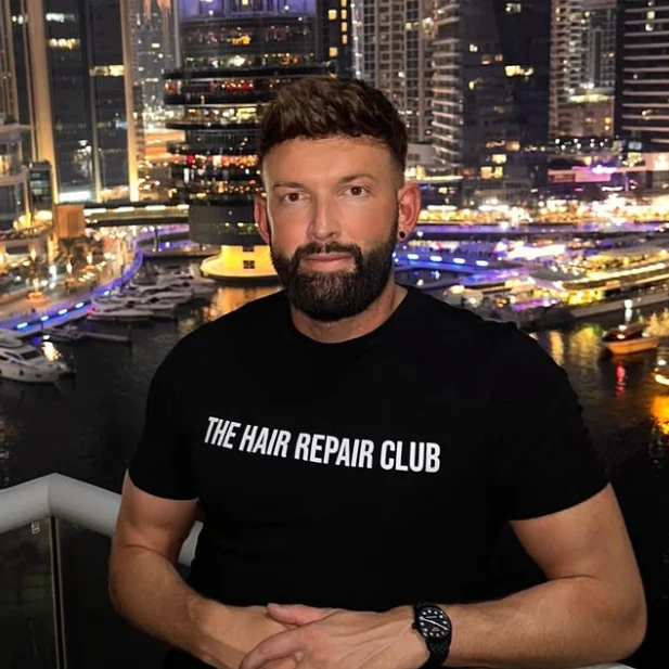 Tom Walker, founder of Hair Repair Club, in Dubai