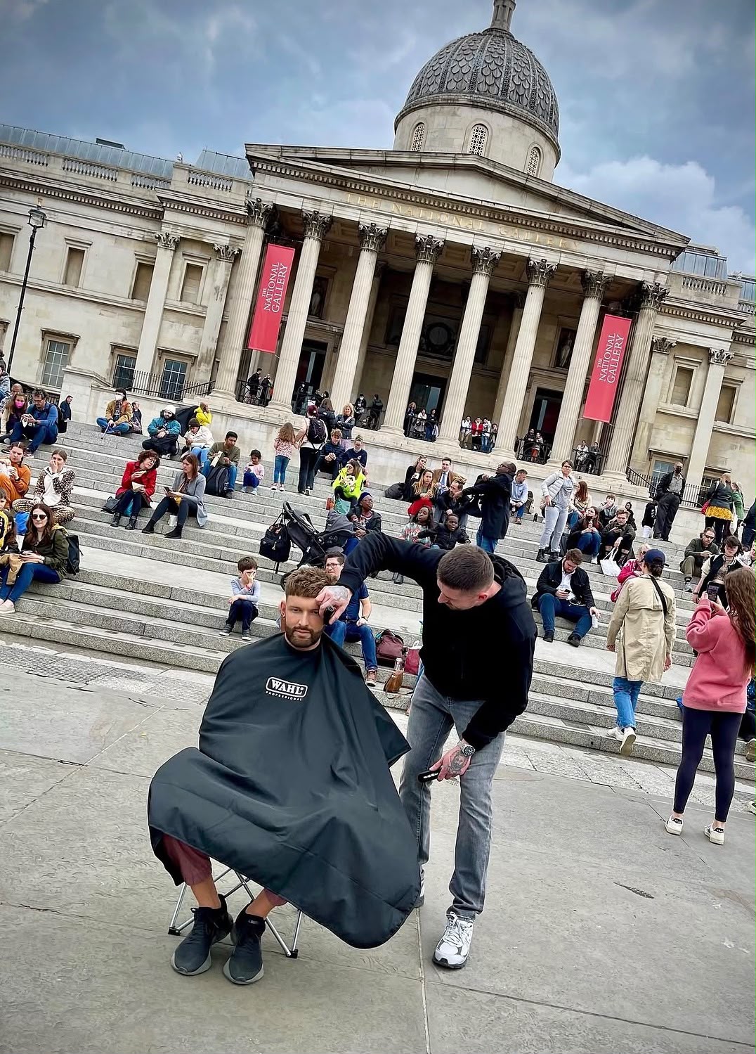 Tom Walker demonstrating a hair system fitting
